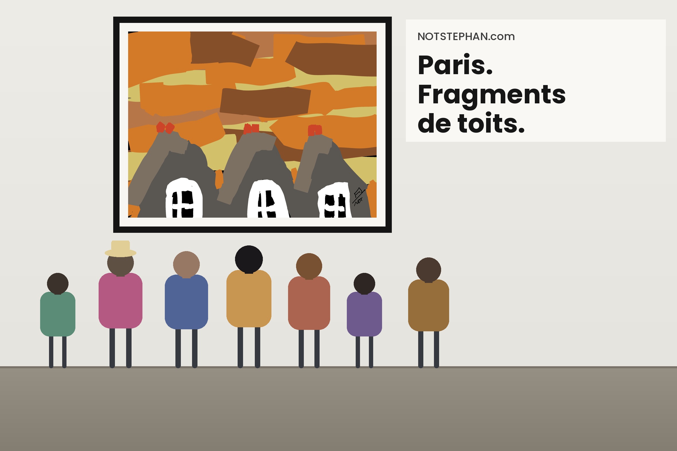 Paris. Fragments de toits. Ocre.